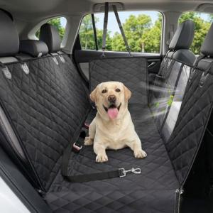 Dog Car Seat Cover, 600D Heavy Dute Durable Car Seat Cover for Dogs Pets, 100% Waterproof Scratch Proof Nonslip Dog Hammock for Cars, Seat Covers Protector with Seatbelt for Pet Sedan SUV Trucks