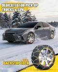 Snow-Chains Easy Install Tire-Chains, One-Pull Fit Design Tire Snow Chains for Passenger Cars, Sedan, SUVs, Emergency Winter Tire Traction Car Tires 215 225 235 245 255 265 - Set of 2 (KN120)