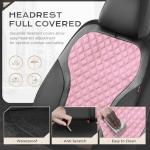 Coverado Car Seat Cover 5 Seats, Leather Seat Covers Full Set, Durable Waterproof Car Seat Protectors, Black and Pink Seat Cover, Spill-Proof Automotive Seat Covers Universal Fit for Most Cars Trucks