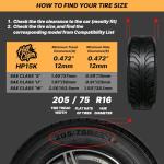 Auto Fixing Snow Chains for Car Tires, Tire Chains for Passenger Cars, Sedan, SUVs, Quick Fit & Easy Installation Snow Tire Chains, Portable Reusable Emergency Tire Traction Chain, Set of 2 (HPK-1540)