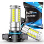 Marsauto 5202 Led Fog Light Bulbs, 12,000 LM 360° Illumination Upgraded 60 Pcs Chips 5201 PS24W Fog Lights Led, 6500K White Strong Penetration 5201 Fog Light Bulb for Car, Pack of 2