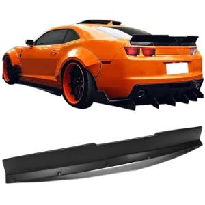 Trunk Spoiler Wing Compatible with 2010-2013 Chevrolet Camaro, Ikon Style Black PP Added On Rear Trunk Spoiler Lip Wing by IKON MOTORSPORTS, 2011 2012