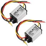 2 Pcs Waterproof Car Power Converter, 12V to DC 6V Buck Converter Voltage Regulator,8-22V to 3-15V 3A 18W Adjustable Volt Module Power Supply Adapter for Auto Car Truck Vehicle Boat Solar System