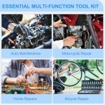 nkpyln 46PCS 1/4 Inches Ratchet Socket Wrench Set, Metric Socket Ratchet Wrenches Set, Ratcheting Wrench Tool Sets for Men, Premium Small Car Tool Kit for Automotive, Household Maintenance and Repairs