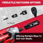 96-Piece 3/8" Drive Impact Socket Wrench and Bit Set, SAE 5/16”-3/4” & Metric 8-22mm, Cr-V Standard & Deep Sockets, Power Bits, Ratchet Handle, Universal Joint, Bit Holder, Adapters, Spark Plug Socket