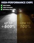 Marsauto 5202 Led Fog Light Bulbs, 12,000 LM 360° Illumination Upgraded 60 Pcs Chips 5201 PS24W Fog Lights Led, 6500K White Strong Penetration 5201 Fog Light Bulb for Car, Pack of 2