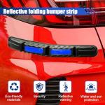 YoRise 2PCS Car Bumper Guard Strip, Anti-Collision Anti-Scratch Car Bumper Protector Trim with Reflective Patch, Foldable Door Edge Guard for Most Cars (Blue)