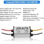 2 Pcs Waterproof Car Power Converter, 12V to DC 6V Buck Converter Voltage Regulator,8-22V to 3-15V 3A 18W Adjustable Volt Module Power Supply Adapter for Auto Car Truck Vehicle Boat Solar System