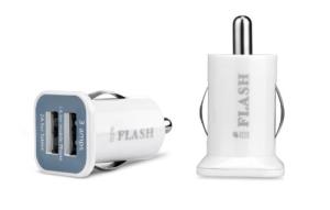 iFlash Dual USB Car Lighter Charger Adapter with 3A Output - fast Heavy Duty Ouput - Support Apple iPad Pro / Air 2 / mini 2/3/4 iPhone X / 8 Plus / 7 / 6S Plus / 6 / SE /5S (White)