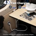 Obeaming 12V USB Outlet All-Aluminum QC 3.0 USB-A & USB-C PD3.0 Dual Fast Car Charger Socket, Recessed Mount Car USB Port for Car Truck Boat RV Camper Van Trailer (Small Version)