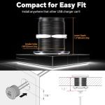 Obeaming 12V USB Outlet All-Aluminum QC 3.0 USB-A & USB-C PD3.0 Dual Fast Car Charger Socket, Recessed Mount Car USB Port for Car Truck Boat RV Camper Van Trailer (Small Version)