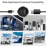 Obeaming 12V USB Outlet All-Aluminum QC 3.0 USB-A & USB-C PD3.0 Dual Fast Car Charger Socket, Recessed Mount Car USB Port for Car Truck Boat RV Camper Van Trailer (Small Version)