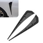 Teybouk 2 PCS Car Fender Side Vents, ABS Front Spoiler Sticker, Stylish Sporty Vehicle Side Wing Fender Modifications Decoration, Universal Car Exterior Accessories (Black)