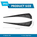 Teybouk 2 PCS Car Fender Side Vents, ABS Front Spoiler Sticker, Stylish Sporty Vehicle Side Wing Fender Modifications Decoration, Universal Car Exterior Accessories (Black)