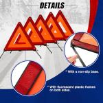 NYXOVA Warning Triangle Kit, Reflective Warning Road Safety Triangle Kit, Foldable Safety Triangle Kit Road Emergency Warning Reflector (5 Pack)