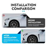 Teybouk 2 PCS Car Fender Side Vents, ABS Front Spoiler Sticker, Stylish Sporty Vehicle Side Wing Fender Modifications Decoration, Universal Car Exterior Accessories (Black)