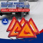 NYXOVA Warning Triangle Kit, Reflective Warning Road Safety Triangle Kit, Foldable Safety Triangle Kit Road Emergency Warning Reflector (5 Pack)