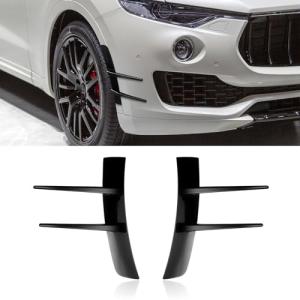 HEVLE 2PCS Universal Car Spoiler Canards Kit, Front Bumper Splitter Fins, Fender Side Vents Stickers, Auto Body Hood Side Wing Decor Strip Exterior Accessories (Black)