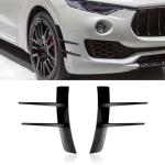 HEVLE 2PCS Universal Car Spoiler Canards Kit, Front Bumper Splitter Fins, Fender Side Vents Stickers, Auto Body Hood Side Wing Decor Strip Exterior Accessories (Black)