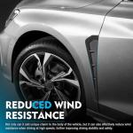 Teybouk 2 PCS Car Fender Side Vents, ABS Front Spoiler Sticker, Stylish Sporty Vehicle Side Wing Fender Modifications Decoration, Universal Car Exterior Accessories (Black)