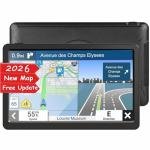 GPS Navigator for Car Truck RV, Latest 2026 Map(Free Lifetime Updates) 9 inch Touch Screen Car GPS, Support Voice Turn Direction Guidance/Speed and Red Light Warning/Custom Truck Routing