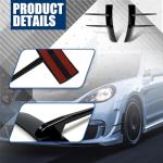 HEVLE 2PCS Universal Car Spoiler Canards Kit, Front Bumper Splitter Fins, Fender Side Vents Stickers, Auto Body Hood Side Wing Decor Strip Exterior Accessories (Black)