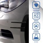 HEVLE 2PCS Universal Car Spoiler Canards Kit, Front Bumper Splitter Fins, Fender Side Vents Stickers, Auto Body Hood Side Wing Decor Strip Exterior Accessories (Black)