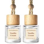 C Classy Hanging Car Air Freshener 2 Pack, Vanilla Cream Essential Oil Diffuser, Long-Lasting Fragrance, Cute Glass Bottle Car Accessories for Women & Men, Made in USA