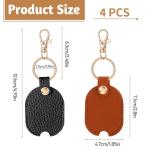 Tucnoeu 4 Pcs Leather Car Key Sleeves, Car Key Fob Cover, Replacement Leather Protector Auto House Covers for Cars Keys, Broken Keys Protector