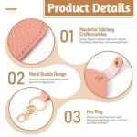 Tucnoeu 4 Pcs Leather Car Key Sleeves, Car Key Fob Cover, Replacement Leather Protector Auto House Covers for Cars Keys, Broken Keys Protector