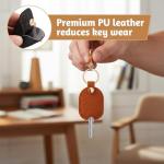 Tucnoeu 4 Pcs Leather Car Key Sleeves, Car Key Fob Cover, Replacement Leather Protector Auto House Covers for Cars Keys, Broken Keys Protector