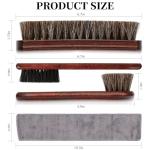 4PCS 100% Horse Hair Brush for Leather Shoe Brush Cleaning Boot Care Horse Hair Brush for Polishing Shining Buffing Dauber Applicator Suede Brush Professional Shoe Shine Brush for Cloth Car Seat Bag