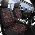 YGL Breathble Car Seat Covers Full Set, Washable Seat Covers for Cars, Premium Cloth Car Seat Protectors, Interior Covers for Cars, Sedan Van Truck SUV(Black/Red)