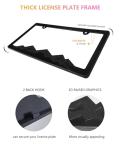 GNSZSN Mountain License Plate Frames - 2 Pack Black Plastic Car Tag Frame with 3D Mountain Design, Included Mountain Vinyl Sticker, Screws & Caps