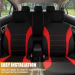 TNAIYH Car Seat Cover Full Set, Fashion Soft Sponge Vehicle Front and Rear Split Bench with Removable Headrest Cover, Breathable Auto Seat Protector, Universal for Truck SUV Sedan (Red/Black)