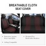 YGL Breathble Car Seat Covers Full Set, Washable Seat Covers for Cars, Premium Cloth Car Seat Protectors, Interior Covers for Cars, Sedan Van Truck SUV(Black/Red)