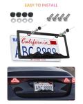GNSZSN Mountain License Plate Frames - 2 Pack Black Plastic Car Tag Frame with 3D Mountain Design, Included Mountain Vinyl Sticker, Screws & Caps