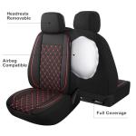 YGL Breathble Car Seat Covers Full Set, Washable Seat Covers for Cars, Premium Cloth Car Seat Protectors, Interior Covers for Cars, Sedan Van Truck SUV(Black/Red)