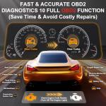 TopDiag T300PRO OBD2 Scanner Diagnostic Tool & 12V/24V Battery Tester, Automotive Scan Tool for Check Engine Light, Live Data, Car Code Reader and Car Battery Health Analyzer