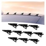 DEAELF 10PCS Car Diffuser Shark Fin Kit, Universal Waterproof Self-Adhesive Auto Air Vortex Generator Decoration, Fashionable Vehicle Exterior Spoiler Roof Wing Accessories for Most Cars (Black)