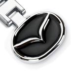 ARKOSKNIGHT Creative Car Logo Keychain for Car 3D Chrome Metal Alloy Key Chain Gifts for Women and Men Keyring Universal Size(Mazzda)