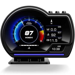 MH Head Up Display for Car, OBD2+GPS Dual System, OBD2 Gauge Display, GPS Speedometer, Tachometer, Water Temp, Volt, Overspeed Alarm Fault Diagnosis