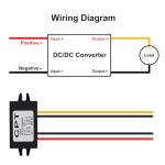AITRIP 2PCS DC 12V to 5V 3A 15W Buck Converter Module,Reduced Voltage Regulator Car Power Converter Output Power Adapter, Wire Interface
