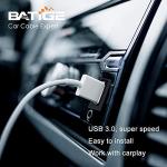 BATIGE Square Single Port USB 3.0 Panel Flush Mount Extension Cable with Buckle for Car Truck Boat Motorcycle Dashboard 1ft