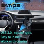 BATIGE Square Single Port USB 3.0 Panel Flush Mount Extension Cable with Buckle for Car Truck Boat Motorcycle Dashboard 1ft