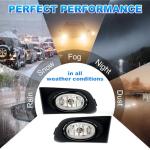 Fog Lights Assembly Compatible With 2001 2002 2003 Honad Civic 2DR/4DR Front Bumper Fog lights with Switch and Wiring Harness- 1 Pair