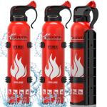 Upgraded 8-IN-1 Fire Extinguisher for Home Vehicle Car Kitchen Boat, Small Fire Extinguishers Spray with Mount for Class A B C K Fire, Portable Non-Toxic Prevent Re-Ignition Easy Clean (3 Pack)