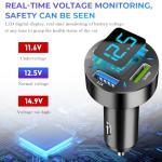 Augeny USB C Car Charger, 4 Port Auto Fast Charger with USB 66W, Cigarette Lighter USB Automotive Adapter Compatible with Most Mobile Cell Phone, Car Accessories (66W)