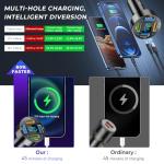 Augeny USB C Car Charger, 4 Port Auto Fast Charger with USB 66W, Cigarette Lighter USB Automotive Adapter Compatible with Most Mobile Cell Phone, Car Accessories (66W)