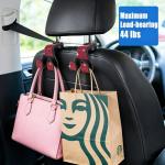 MTGOCHA Bling Car Purse Hooks 2Pcs, Durable Car Headrest Hook, Holds 44Lbs, Double-Hooks, Wide-Opening, Rhinestone Automobile Purse Hangers Holder, Bling Car Accessories for Women, Red